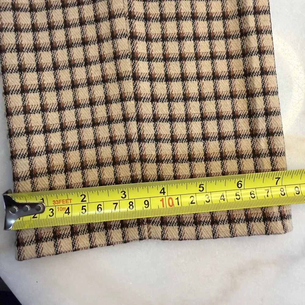Paisley & Gray Slim Fit Plaid Trousers Mens tagged W31 L32 Tan Brown Check Pants
